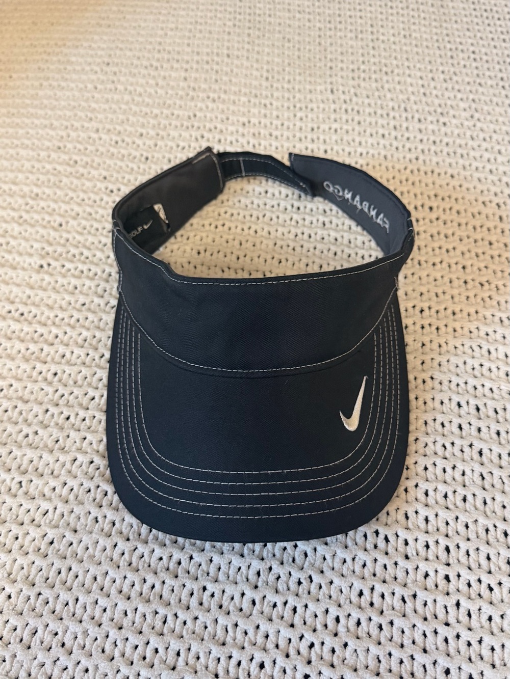 Nike Black Visor with White Swoosh